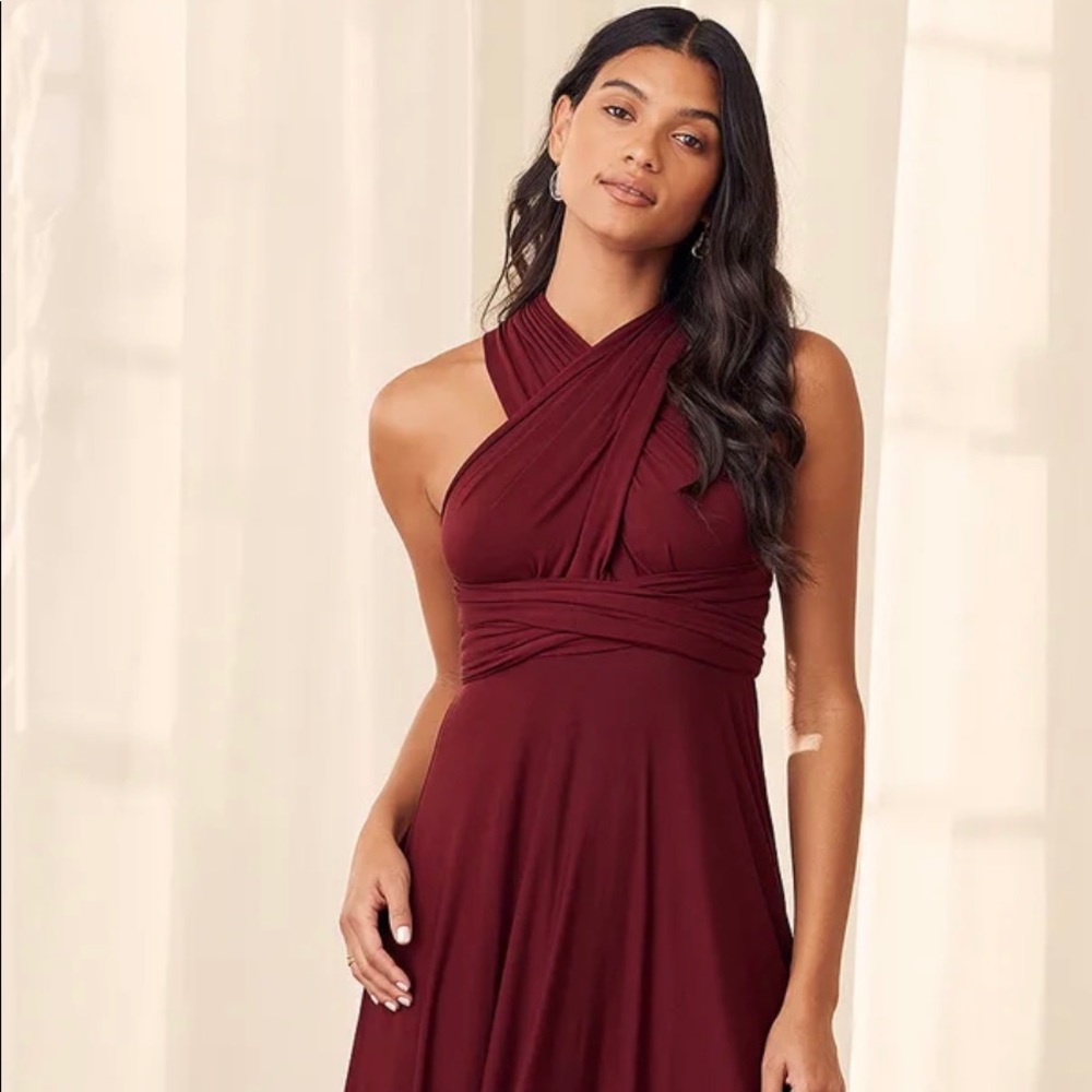 Lulus Burgundy Convertible Dress